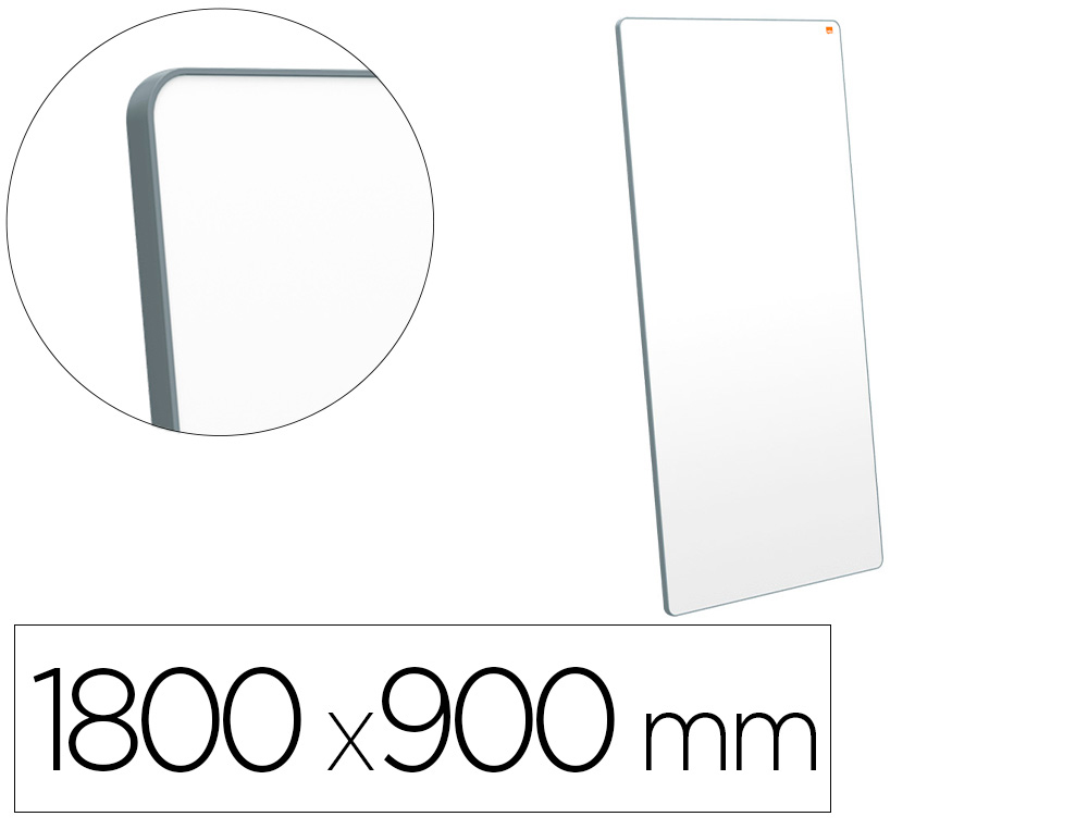 PIZARRA BLANCA NOBO MOVE&MEET EXTRAIBLE Y PORTATIL MARCO GRIS DOBLE CARA MAGNETICA 1800X900 MM