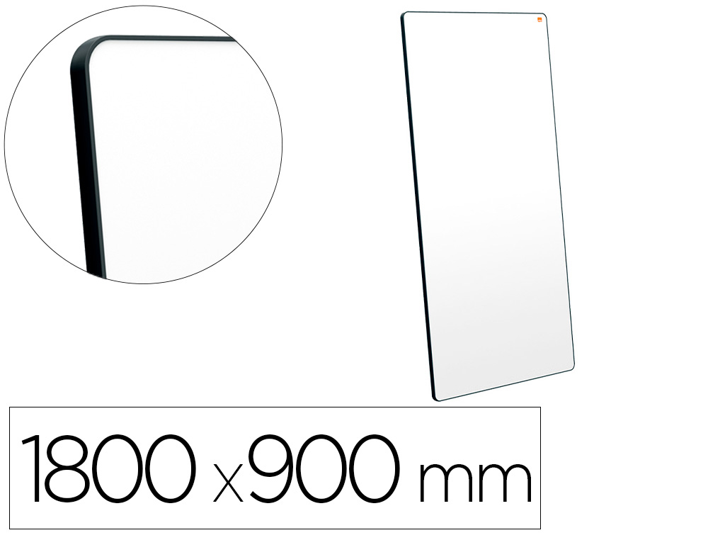 PIZARRA BLANCA NOBO MOVE&MEET EXTRAIBLE Y PORTATIL MARCO NEGRO DOBLE CARA MAGNETICA 1800X900 MM