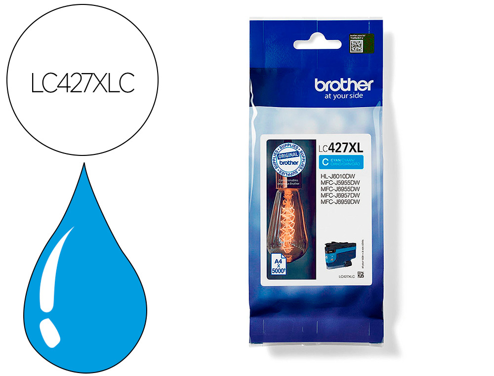 INK-JET BROTHER LC427XLC MFCJ5955DW / 6955DW CIAN ALTA CAPACIDAD 5000 PAGINAS