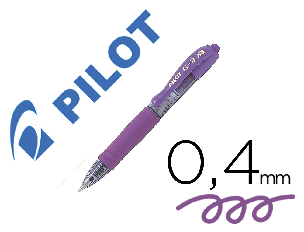 BOLIGRAFO PILOT G-2 PIXIE VIOLETA TINTA GEL RETRACTIL SUJECION DE CAUCHO
