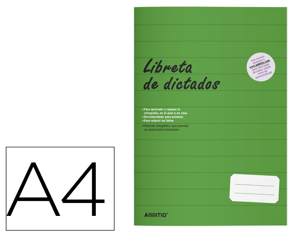 LIBRETA DE DICTADOS ADDITTIO PRIMARIA 64 PAGINAS DIN A4