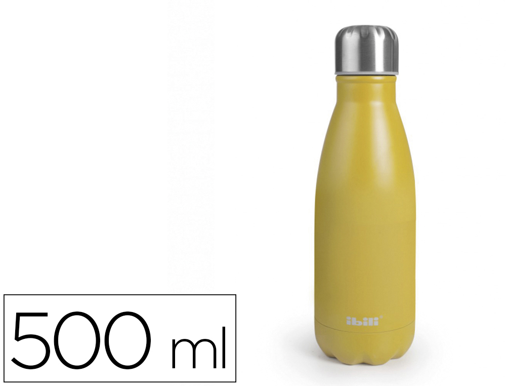 BOTELLA PORTALIQUIDOS IBILI ACERO INOXIDABLE TERMO COLOR MANGO CAPACIDAD 500 ML