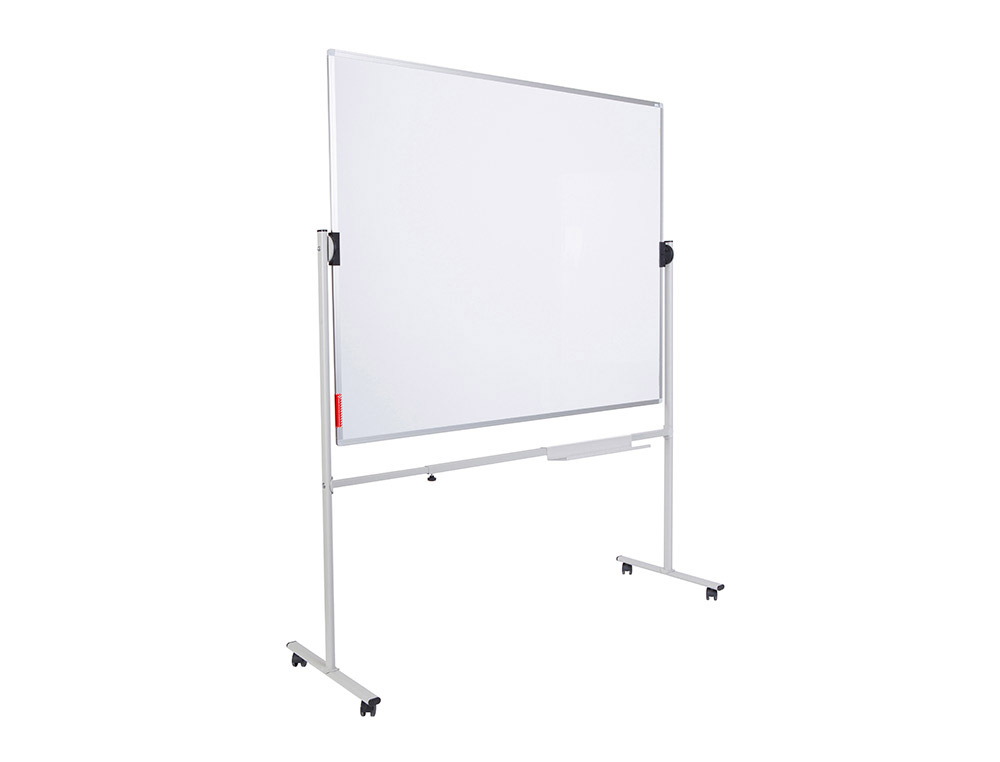 PIZARRA BLANCA ROCADA VOLTEABLE DOBLE CARA ACERO LACADO MAGNETICO CON BANDEJAS ACCESORIOS120X180 CM