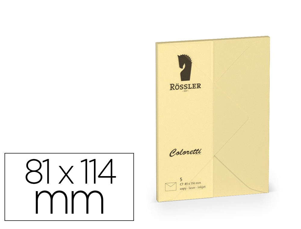 SOBRE ROSSLER COLORETTI C7 COLOR MARRON ARENA 81X114 MM PACK DE 5 UNIDADES