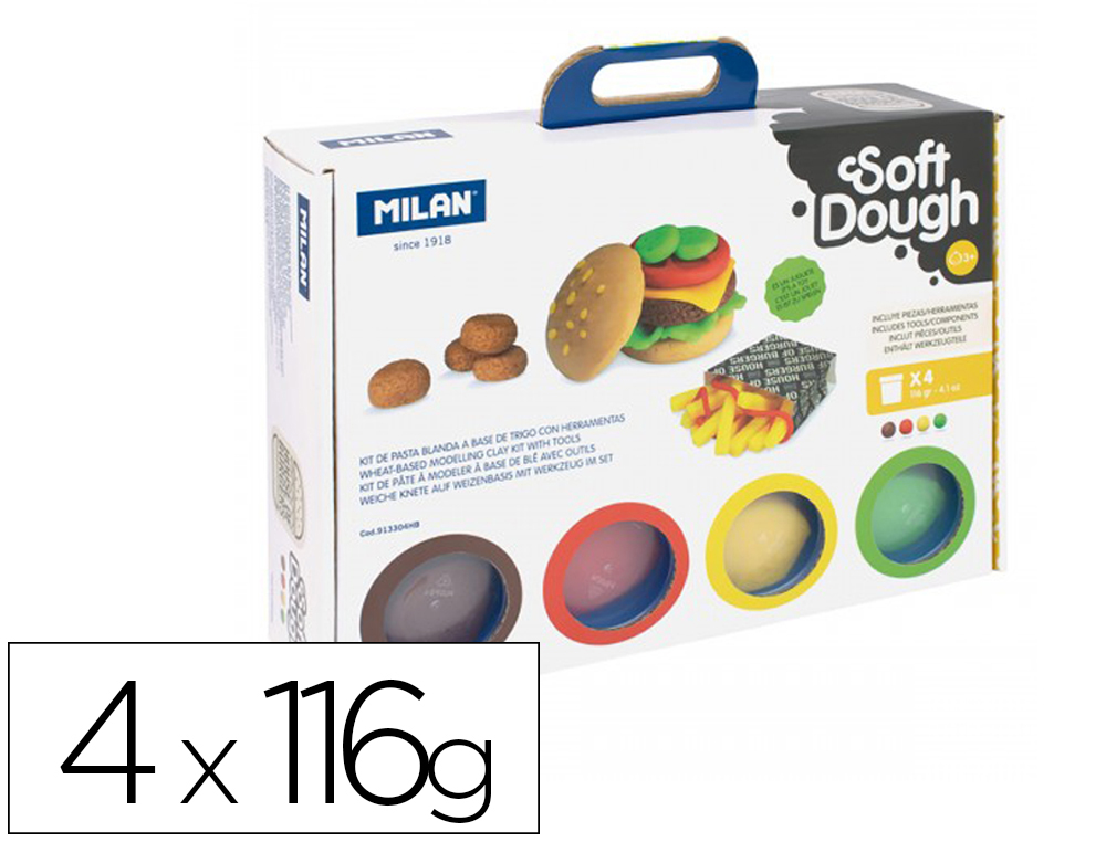 PLASTILINA CARIOCA BABY DOUGH BOTE 75 GR SET DE 8 COLORES SURTIDOS (162759)