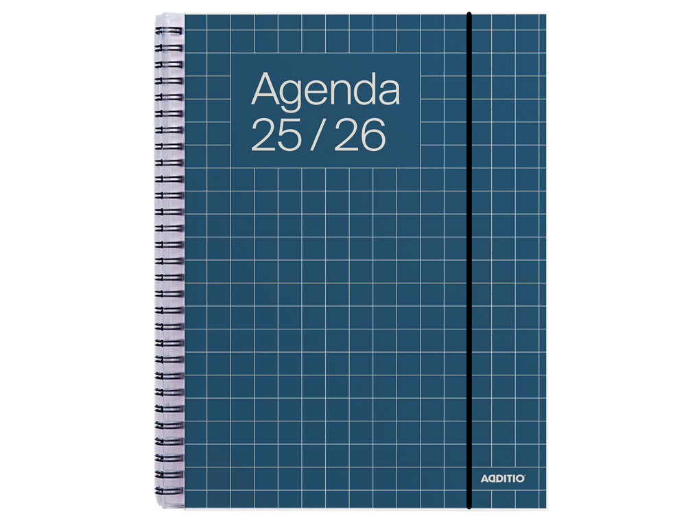 AGENDA ESPIRAL ADDITIO UNIVERSAL SEMANA VISTA 176 PAGINAS TAPA PVC TRANSPARENTE 165X215 MM