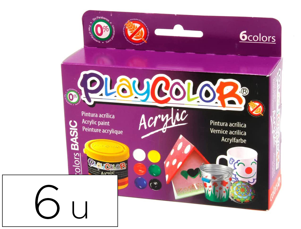 Tempera Solida Playcolor Pocket Escolar Caja 6 Barras 5 Gr Colores