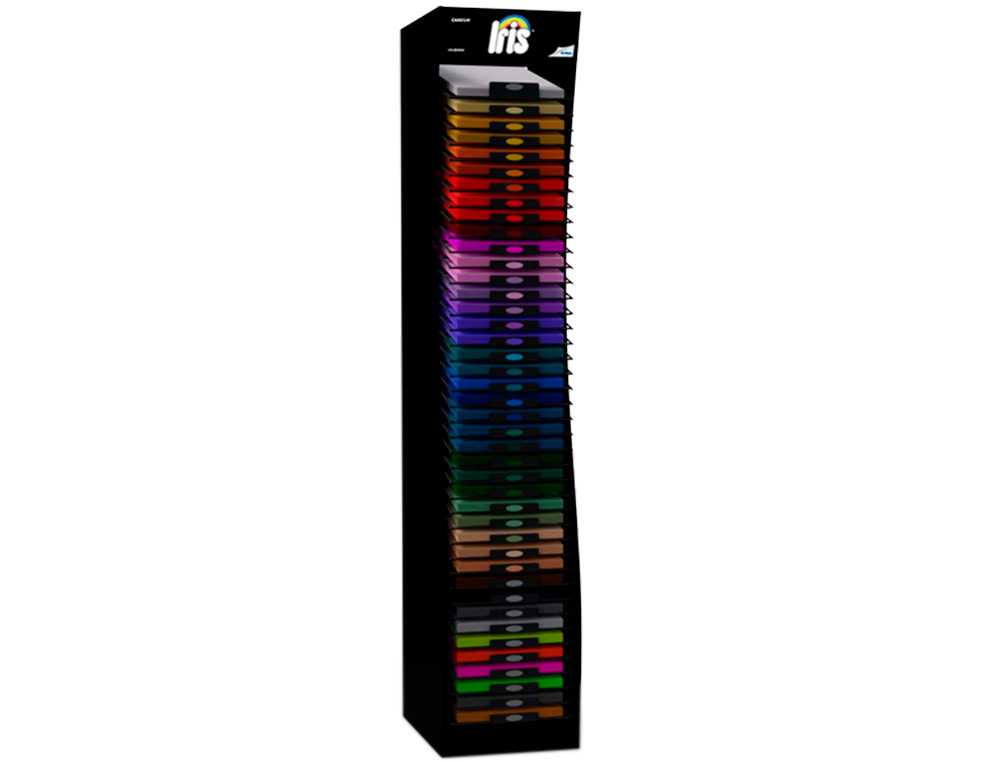 EXPOSITOR CARTULINA GUARRO IRIS DIN A3 CON 42 ESTANTES 2000X335X520 MM
