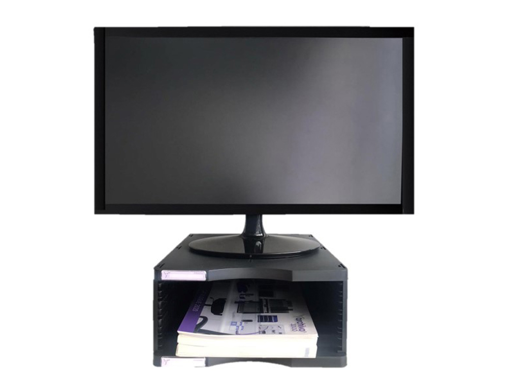 SOPORTE ARCHIVO 2000 PARA MONITOR POLIESTER 100% RECICLADO CON COMPARTIMENTO PARA FORMATOS DIN A4 Y FOLIO