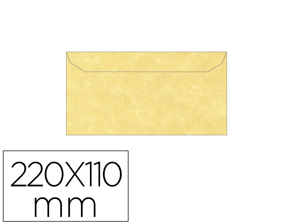 SOBRE APLI PERGAMINO ORO 110X220 MM 95G/M2 PAQUETE DE 5 UNIDADES