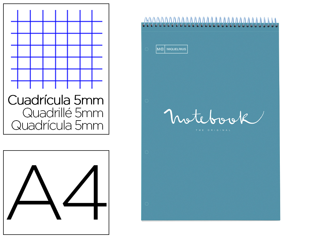 CUADERNO ESPIRAL MIQUELRIUS NOTEBOOK 1 EMOTIONS REPORTER TAPA FORRADA DIN A4 MICROPERFORADO 80 HOJAS