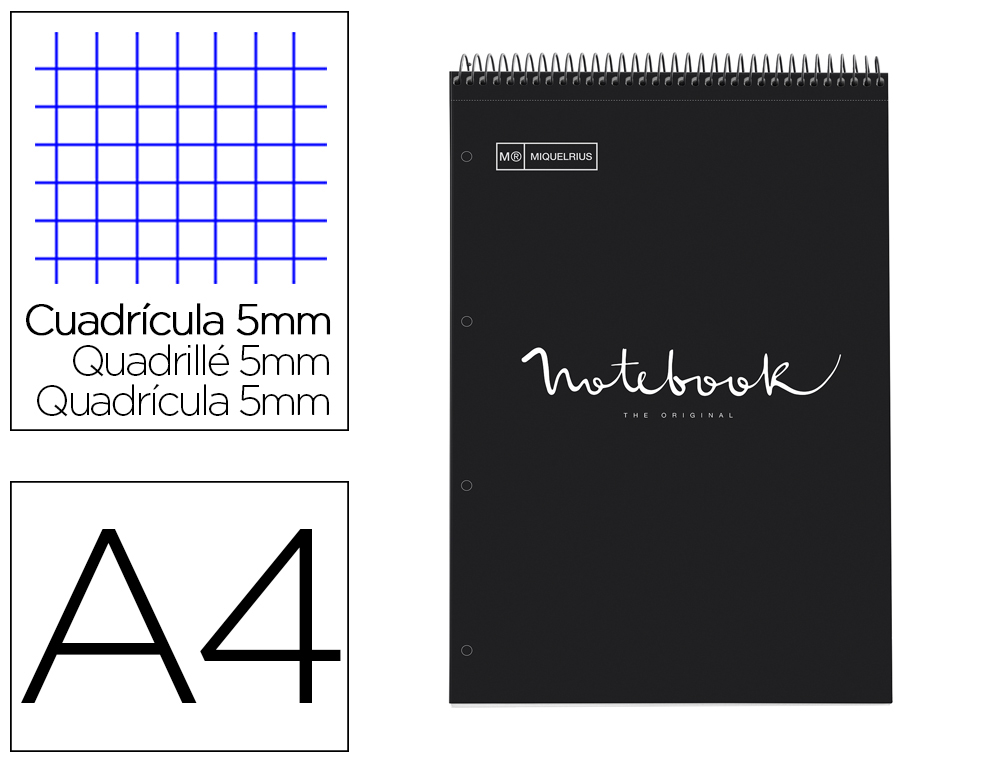 CUADERNO ESPIRAL MIQUELRIUS NOTEBOOK 1 EMOTIONS REPORTER TAPA FORRADA DIN A4 MICROPERFORADO 80 HOJAS