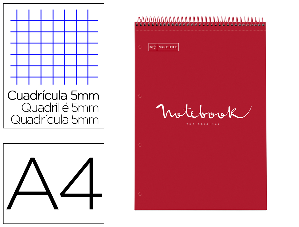 CUADERNO ESPIRAL MIQUELRIUS NOTEBOOK 1 EMOTIONS REPORTER TAPA FORRADA DIN A4 MICROPERFORADO 80 HOJAS