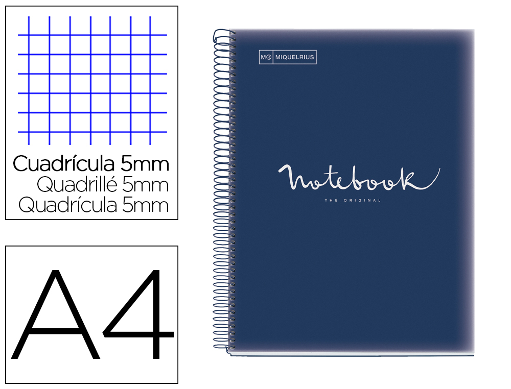 CUADERNO ESPIRAL MIQUELRIUS NOTEBOOK 5 EMOTIONS TAPA POLIPROPILENO DIN A4 MICROPERFORADO 120 HOJAS