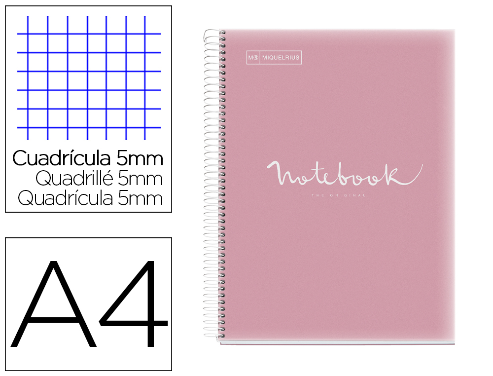 CUADERNO ESPIRAL MIQUELRIUS NOTEBOOK 5 EMOTIONS TAPA POLIPROPILENO DIN A4 MICROPERFORADO 120 HOJAS