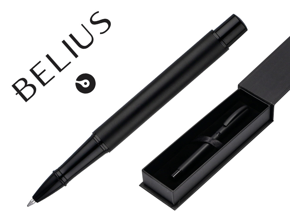 ROLLER BELIUS TURBO ALUMINIO COLOR NEGRO TINTA AZUL CAJA DE DISEO