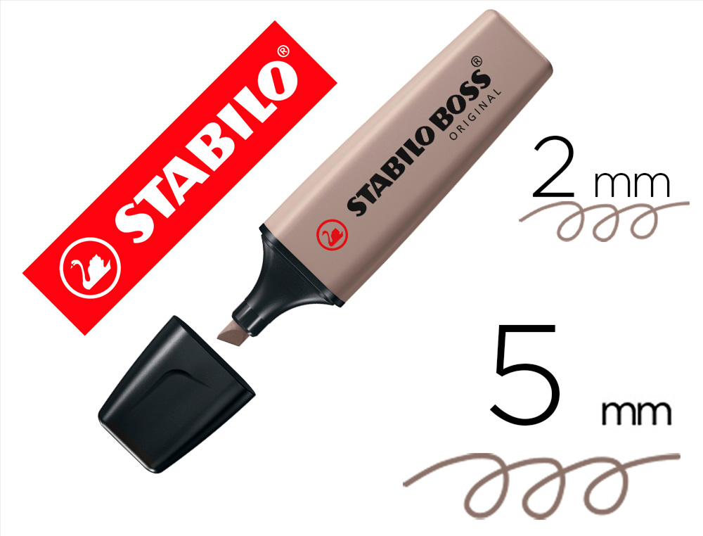 ROTULADOR STABILO BOSS ORIGINAL FLUORESCENTE NATURE COLORS GRIS CALIDO