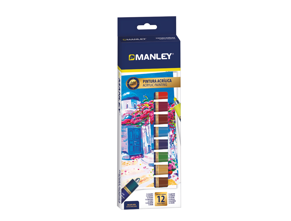 PINTURA ACRILICA MANLEY 12 ML CAJA DE 12 UNIDADES COLORES SURTIDOS