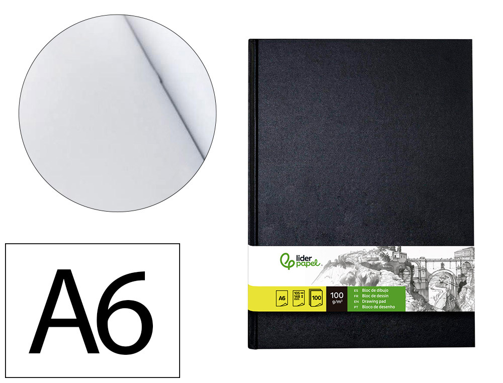 BLOC DIBUJO LIDERPAPEL ESBOZOS ENCUADERNADO DIN A6 148X105 MM 100 HOJAS 100 GR/M2