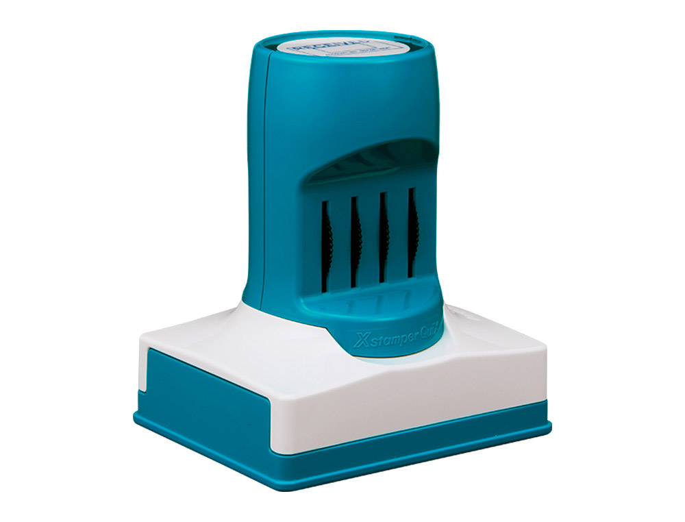 SELLO X STAMPER QUIX PERSONALIZABLE CON FECHADOR COLOR NEGRO 34X54 MM Q82