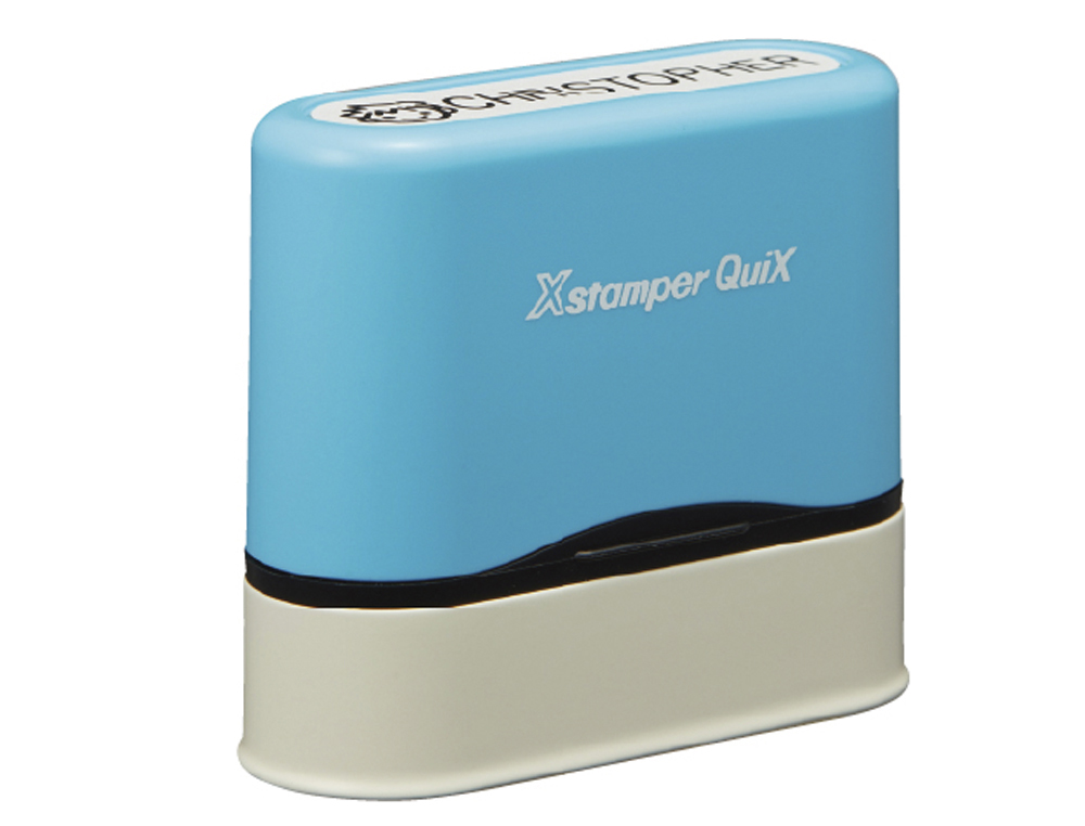 SELLO X STAMPER QUIX NOMBRE PERSONALIZABLE COLOR AZUL 9,5X46 MM QN41
