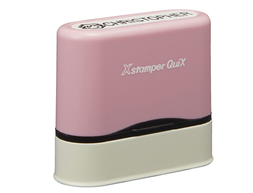 SELLO X STAMPER QUIX NOMBRE PERSONALIZABLE COLOR ROSA 9,5X46 MM QN41