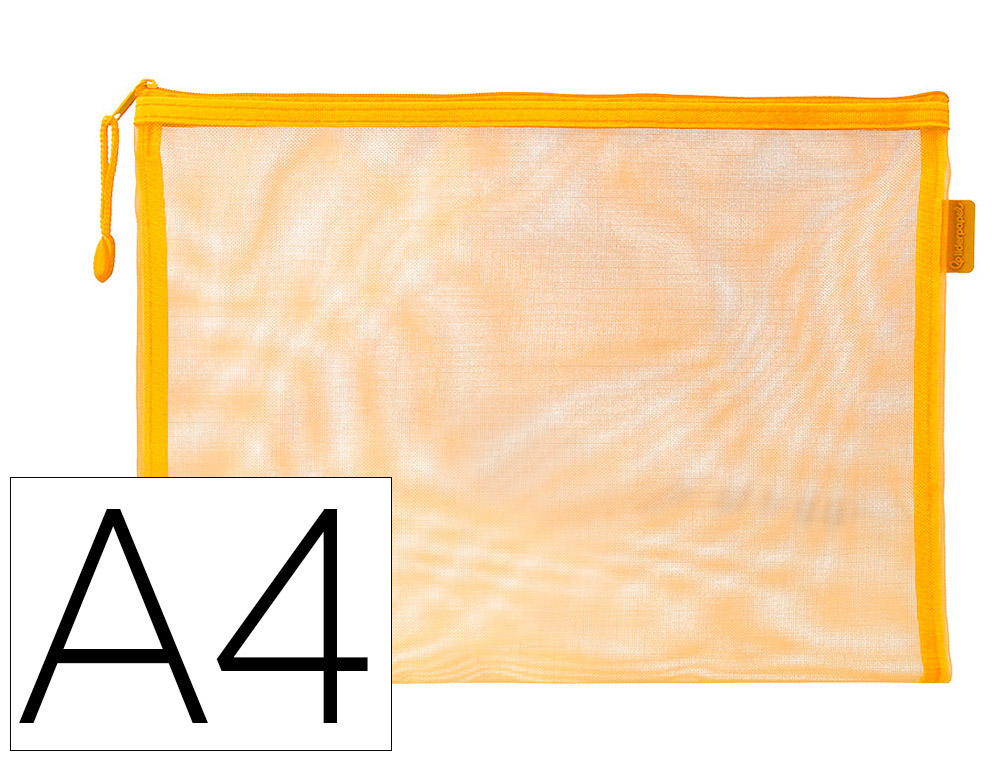BOLSA ZIPPER BAG LIDERPAPEL POLIESTER TRANSPIRABLE MULTIUSOS DIN A4 AMARILLO