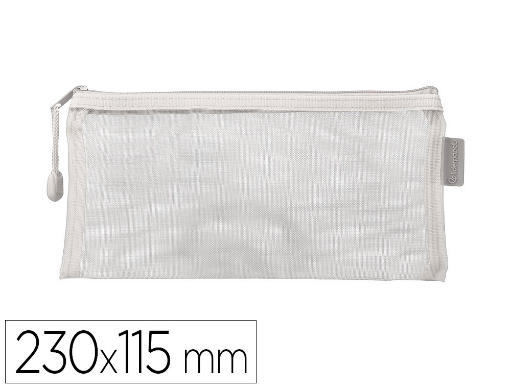 BOLSA ZIPPER BAG LIDERPAPEL POLIESTER TRANSPIRABLE MULTIUSOS TICKET 230X115 MM BLANCO