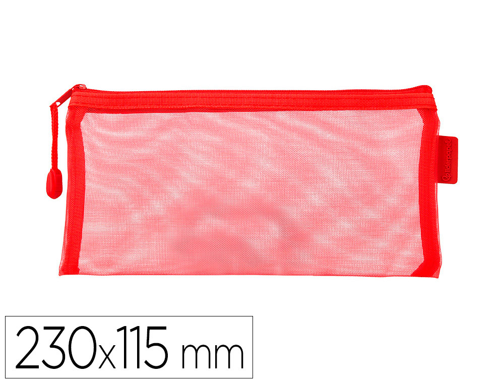 BOLSA ZIPPER BAG LIDERPAPEL POLIESTER TRANSPIRABLE MULTIUSOS TICKET 230X115 MM ROJO