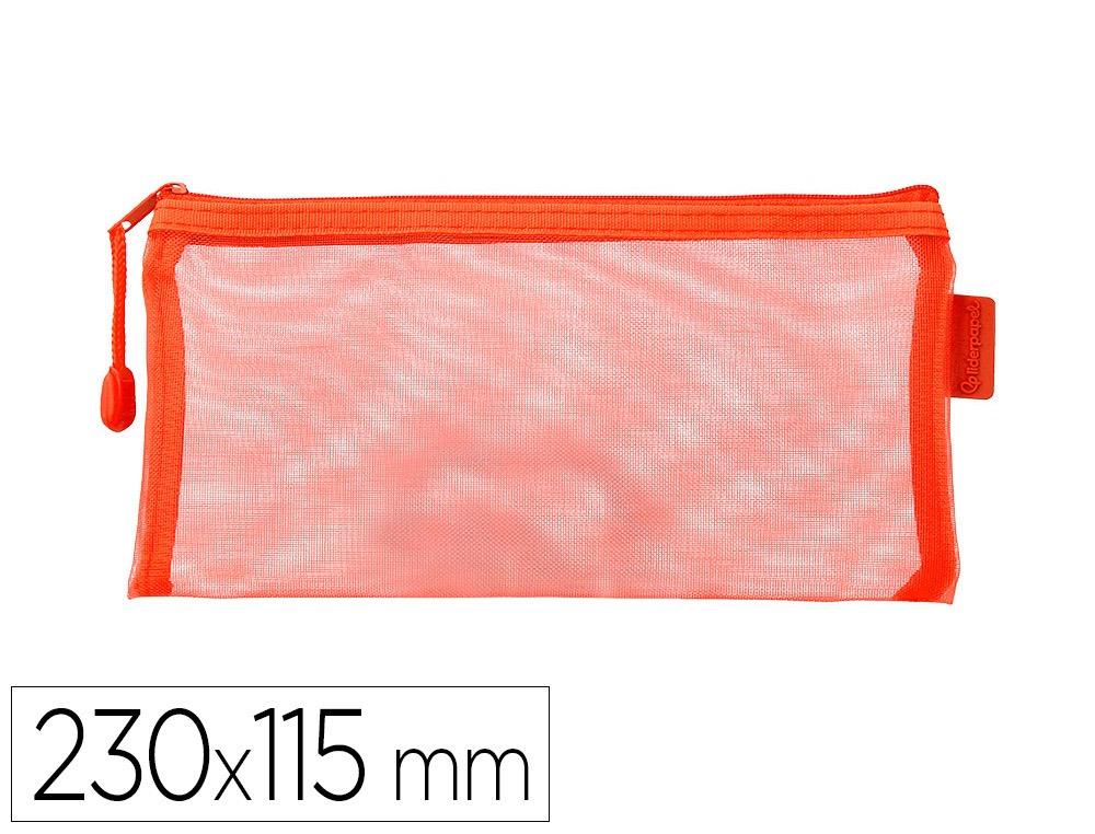 BOLSA ZIPPER BAG LIDERPAPEL POLIESTER TRANSPIRABLE MULTIUSOS TICKET 230X115 MM NARANJA