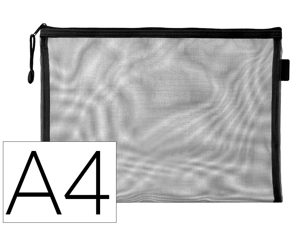 BOLSA ZIPPER BAG LIDERPAPEL POLIESTER TRANSPIRABLE MULTIUSOS DIN A4 NEGRO