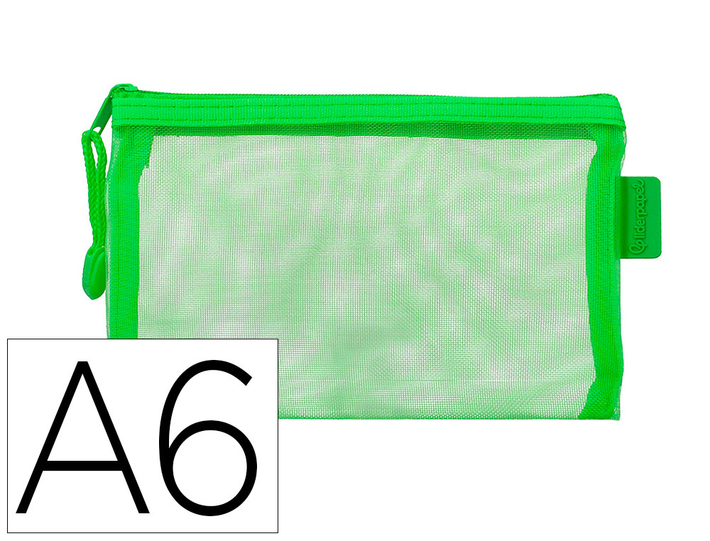 BOLSA ZIPPER BAG LIDERPAPEL POLIESTER TRANSPIRABLE MULTIUSOS DIN A6 VERDE PASTEL