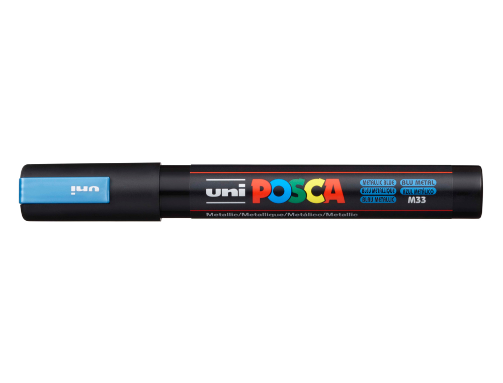 ROTULADOR UNI POSCA PC-5M MARCADOR DE PINTURA PUNTA CONICA 1,8-2,5 MM AZUL METALICO