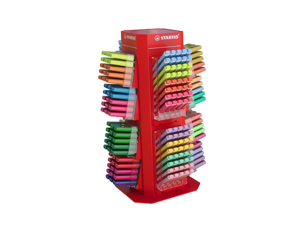 ROTULADOR STABILO FLUORESCENTE EXPOSITOR ROTATIVO CON 120 UNIDADES STABILO BOSS Y 160 UNIDADES SWING COOL COLORES