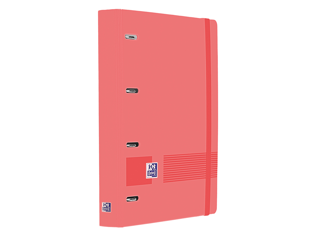 CARPETA 4 ANILLAS OXFORD EUROPEANBINDER LIVE&GO TAPA POLIFOAM DIN A4 + RECAMBIO 120 HOJAS CUADRO 5 MM SANDIA