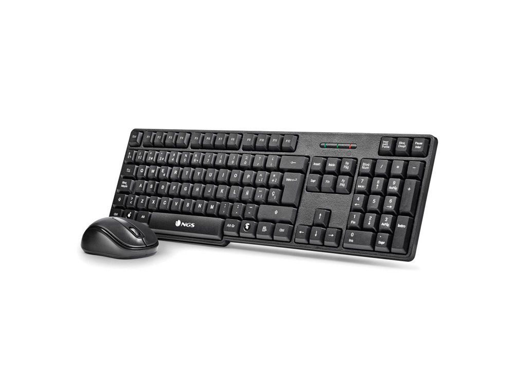 SET TECLADO Y RATON NGS INALAMBRICOS 2.4GHZ USB COLOR NEGRO
