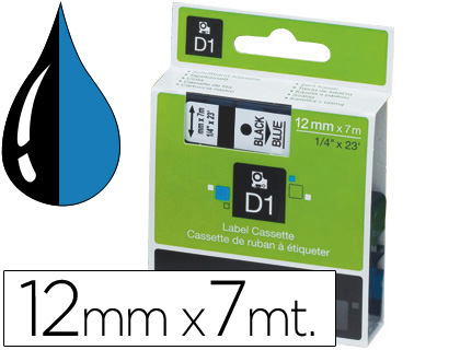CINTA DYMO 1000 NEGRO-AZUL 12MM X 7MT D1