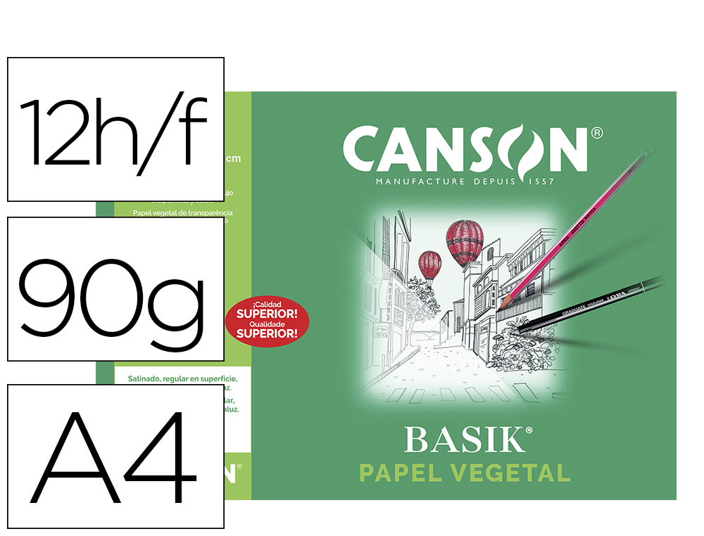 Papel Vegetal Canson A4-A3-A2-A1 112 gr