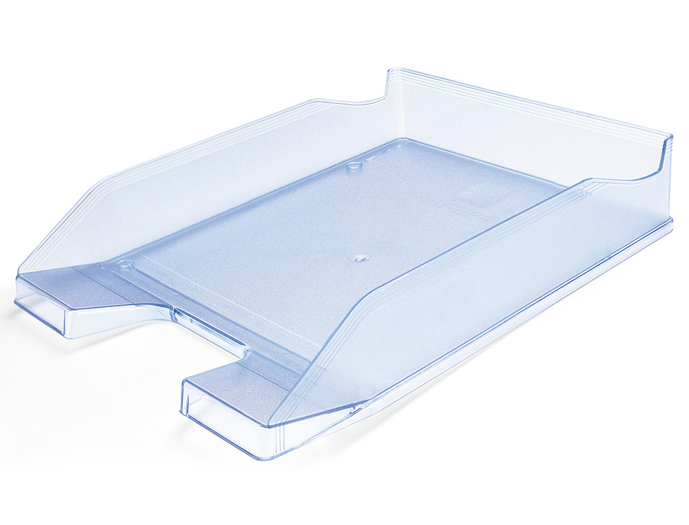 BANDEJA SOBREMESA PLASTICO Q-CONNECT AZUL CLARO TRANSPARENTE 240X70X340 MM