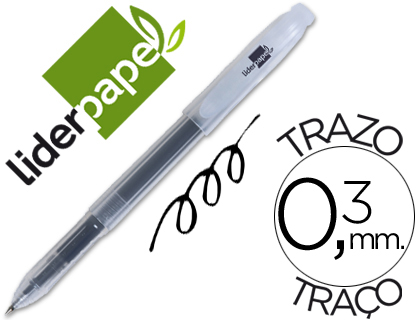 BOLIGRAFO LIDERPAPEL SUPER GEL PUNTA 0,5 MM NEGRO