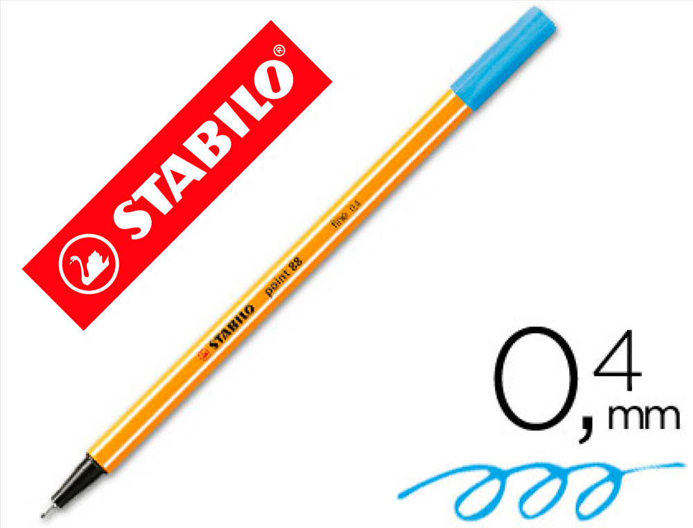ROTULADOR STABILO PUNTA DE FIB RA POINT 88 AZUL CELESTE PUNTA FINA 0,4MM