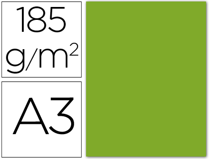 CARTULINA GUARRO DIN A3 VERDE AMAZONA 185 GR PAQUETE 50 HOJAS