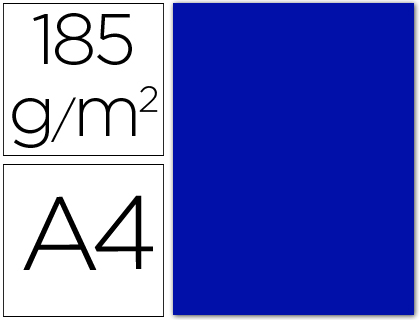 CARTULINA GUARRO DIN A4 AZUL ULTRAMAR 185 GR PAQUETE 50 HOJAS