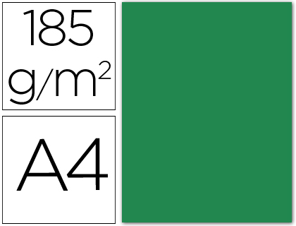 CARTULINA GUARRO DIN A4 VERDE AMAZONA 185 GR PAQUETE 50 HOJAS
