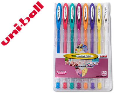 BOLIGRAFO UNI BALL UM-120 SIGNO 0,7 MM TINTA GEL ESTUCHE DE 8 COLORES PASTEL