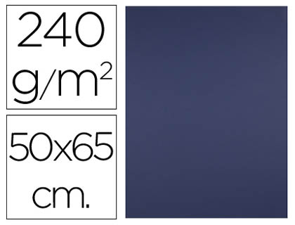 CARTULINA LIDERPAPEL 50X65 CM 240G/M2 AZUL ZAFIRO PAQUETE DE 25 HOJAS