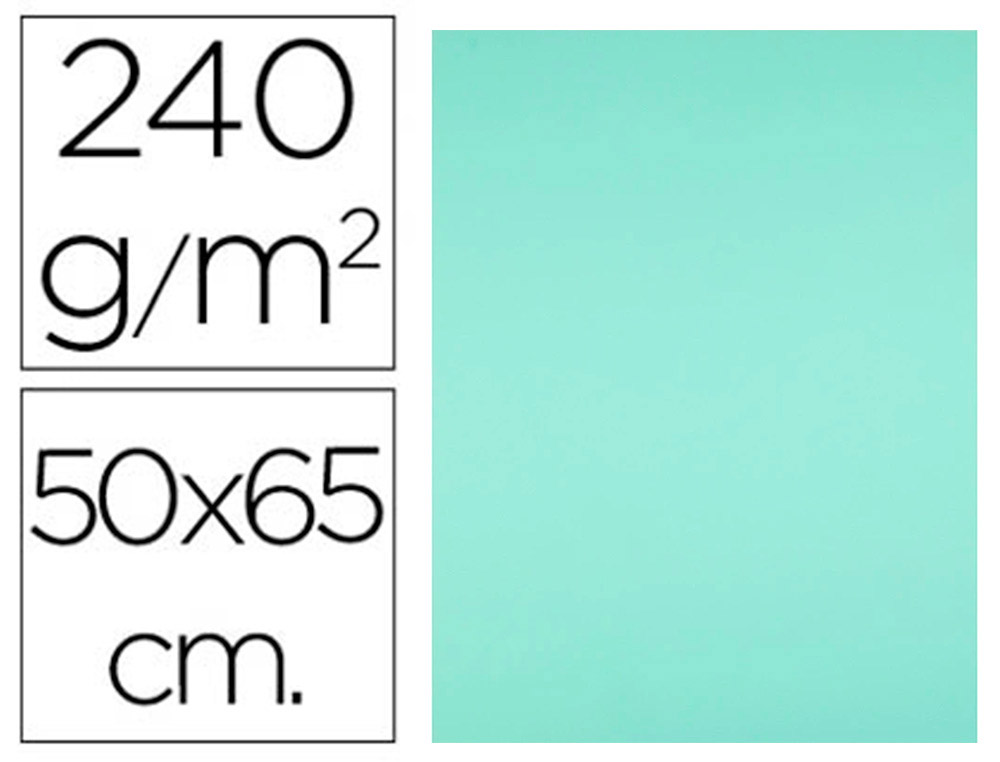 CARTULINA LIDERPAPEL 50X65 CM 240G/M2 VERDE PAQUETE DE 25 HOJAS