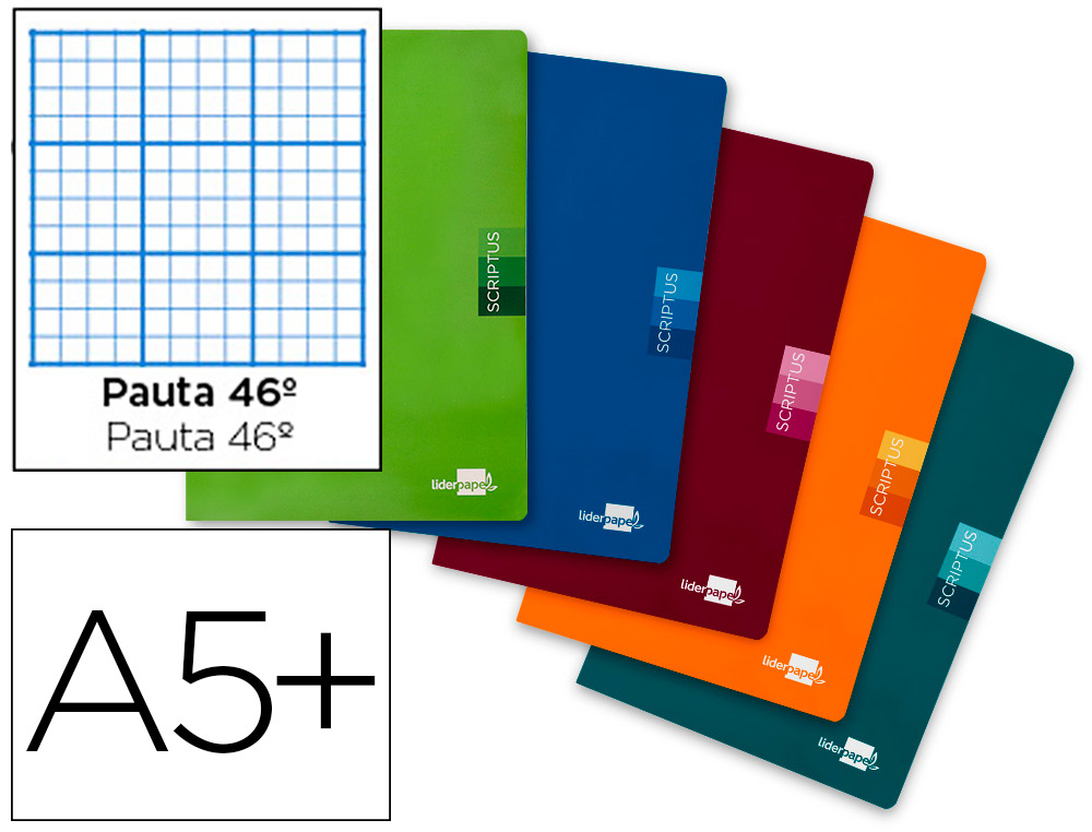 LIBRETA LIDERPAPEL SCRIPTUS A5 48 HOJAS 90G/M2 RAYADO N46