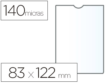 FUNDA PORTADOCUMENTO ESSELTE PLASTICO TRANSPARENTE 140 MICRAS TAMAO 83X122 MM