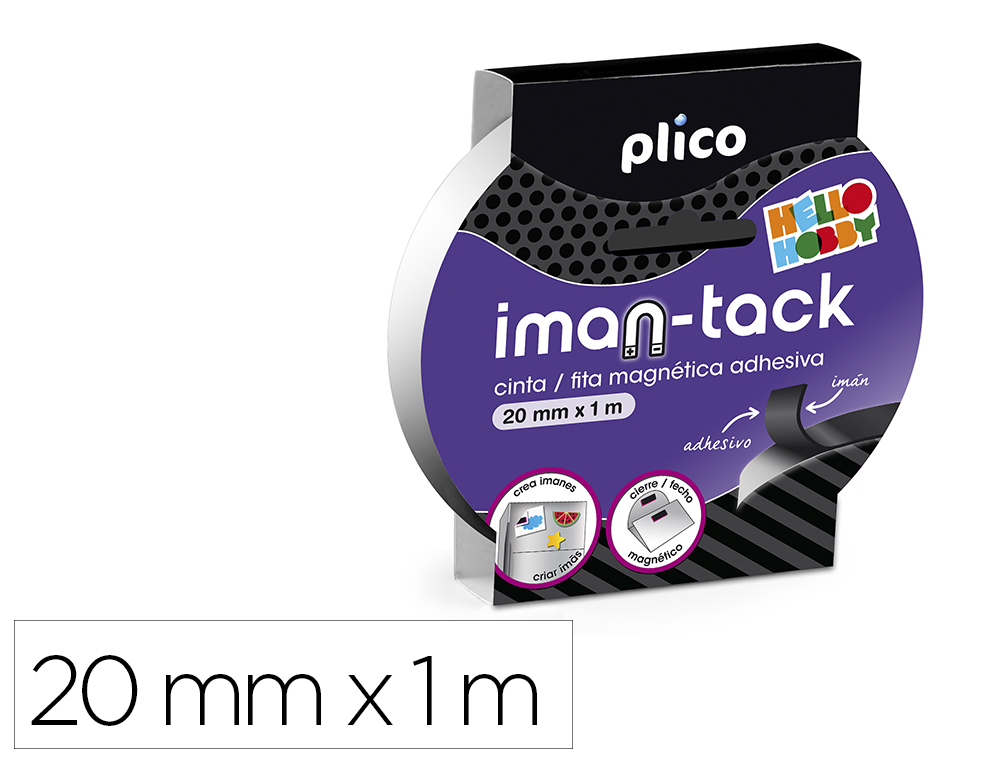CINTA ADHESIVA PLICO IMANTADA 20MM X 1M